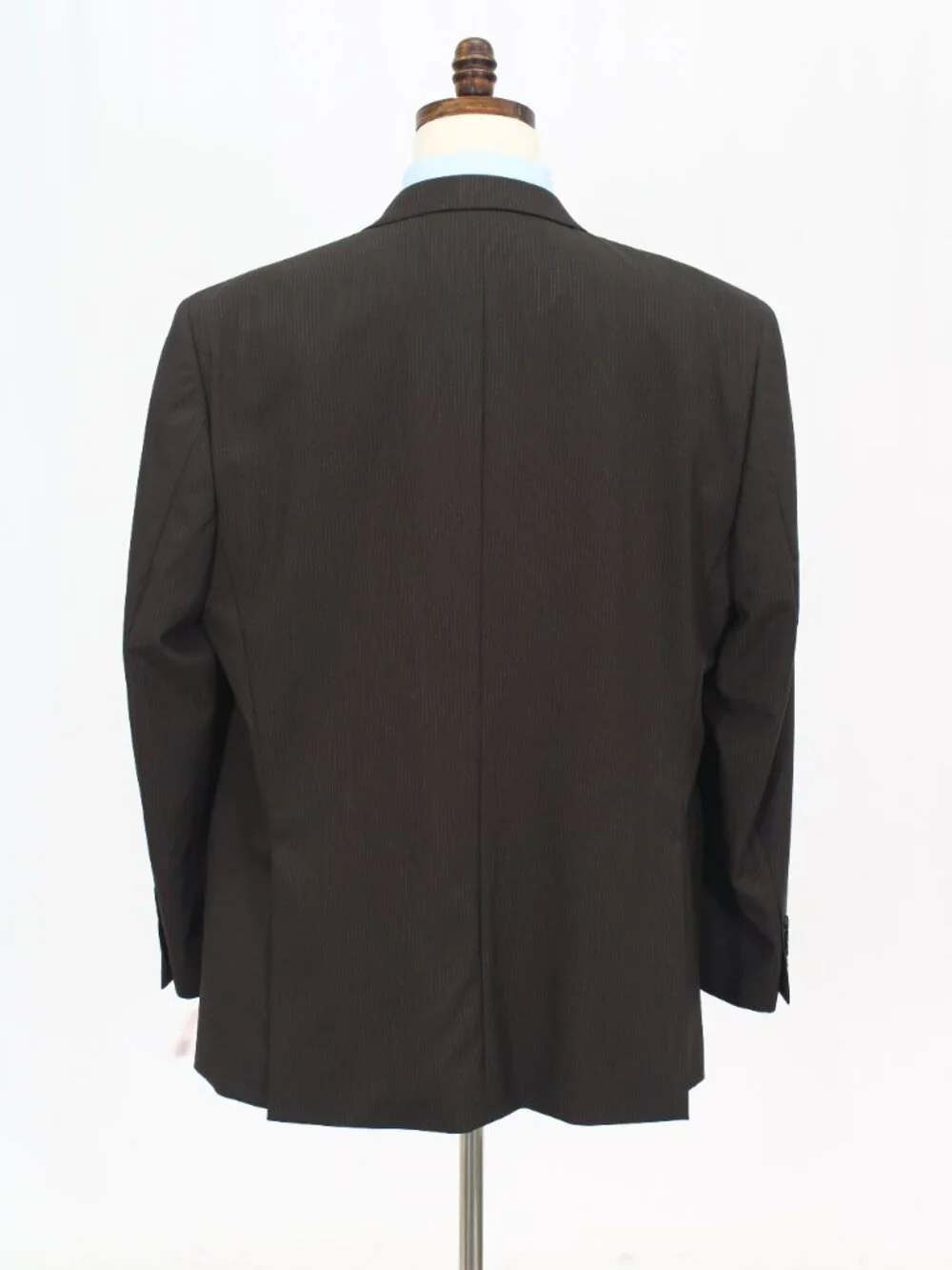 Pronto Uomo 48L 42x30 Brown Full Suit 2-Button Stripe R936